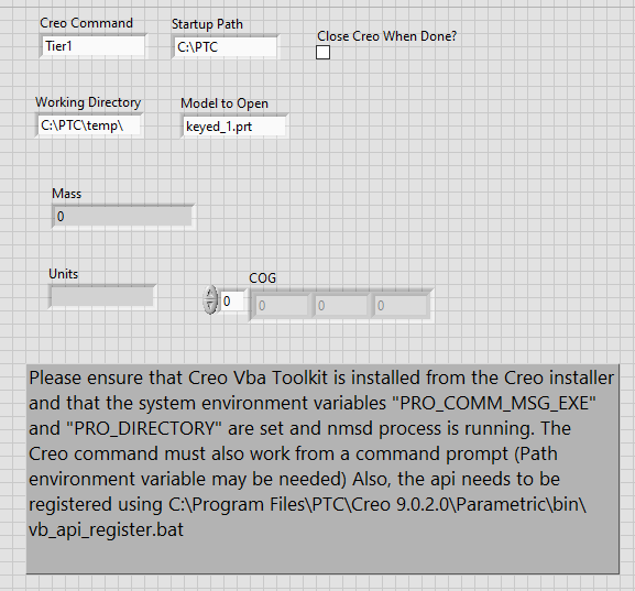 LabView ActiveX to Visual Basic API for PTC CREO P... PTC Community