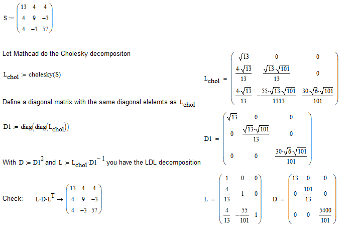 Solved: Cholesky decomposition & the LDL decomposition. fi... - PTC ...