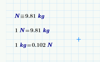 Solved How to convert N to kg or kg to N And add unit k