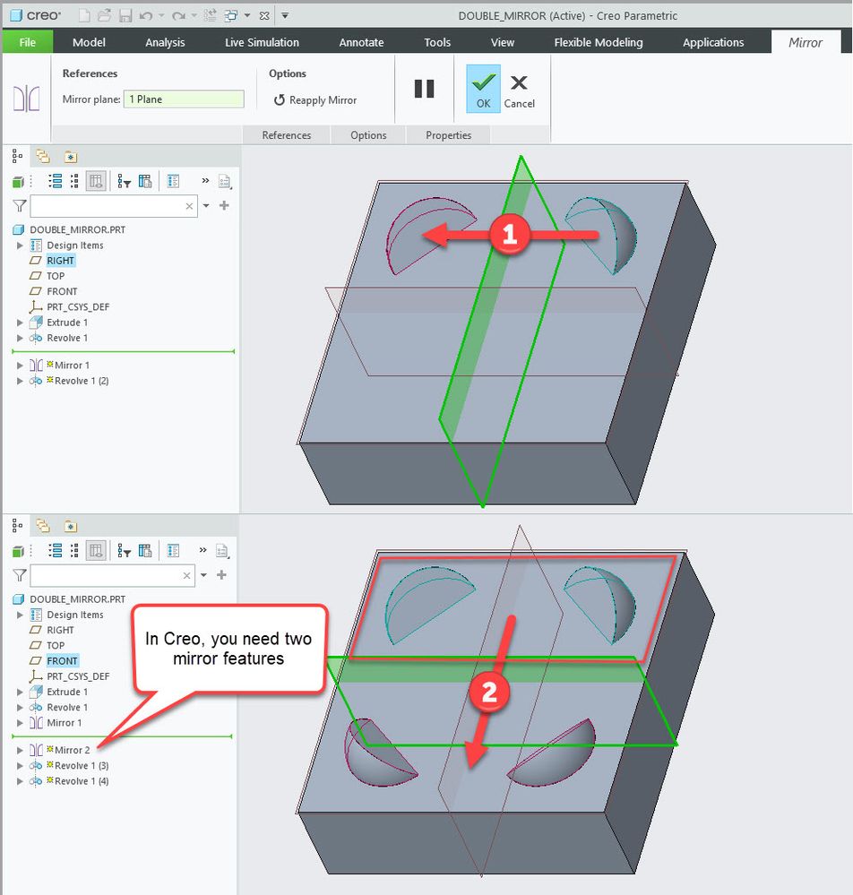 Creo Parametric Two Mirrors in Two features.jpg
