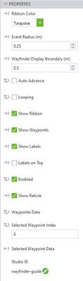 Wayfinder widget properties