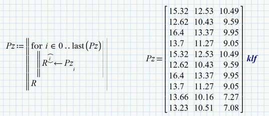Solved: Matrix manipulation MathCad - PTC Community