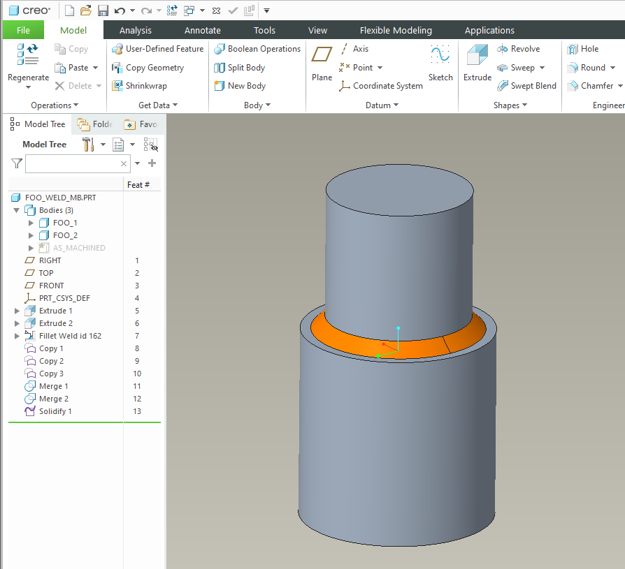 Multibody weldment part model