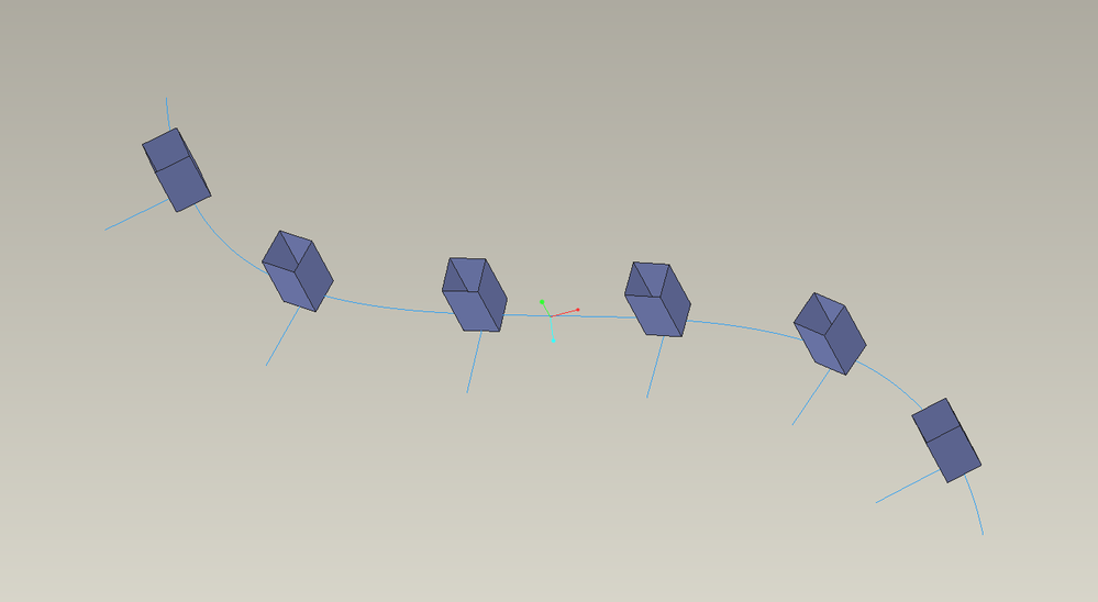 Curve driven pattern with instances normal to the curve